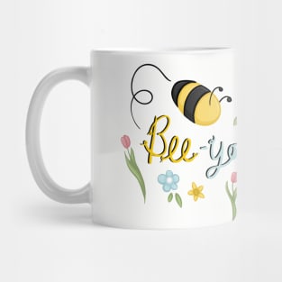 Bee-you-tiful Positivity Spring Hand Drawn Quote Digital Illustration Mug